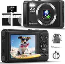 Digital Camera - 4K 44MP UHD Digital Cameras for Photography - Autofocus Point