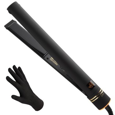 HOT TOOLS Pro Artist Black Gold Ionic 1'' Flat Iron: Straightener, Curls, Waves,