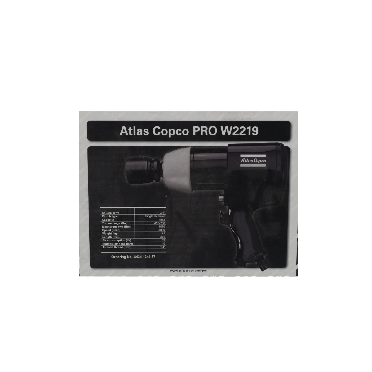 Atlas Copco 8434124437 Pneumatic Impact Wrench New NFP