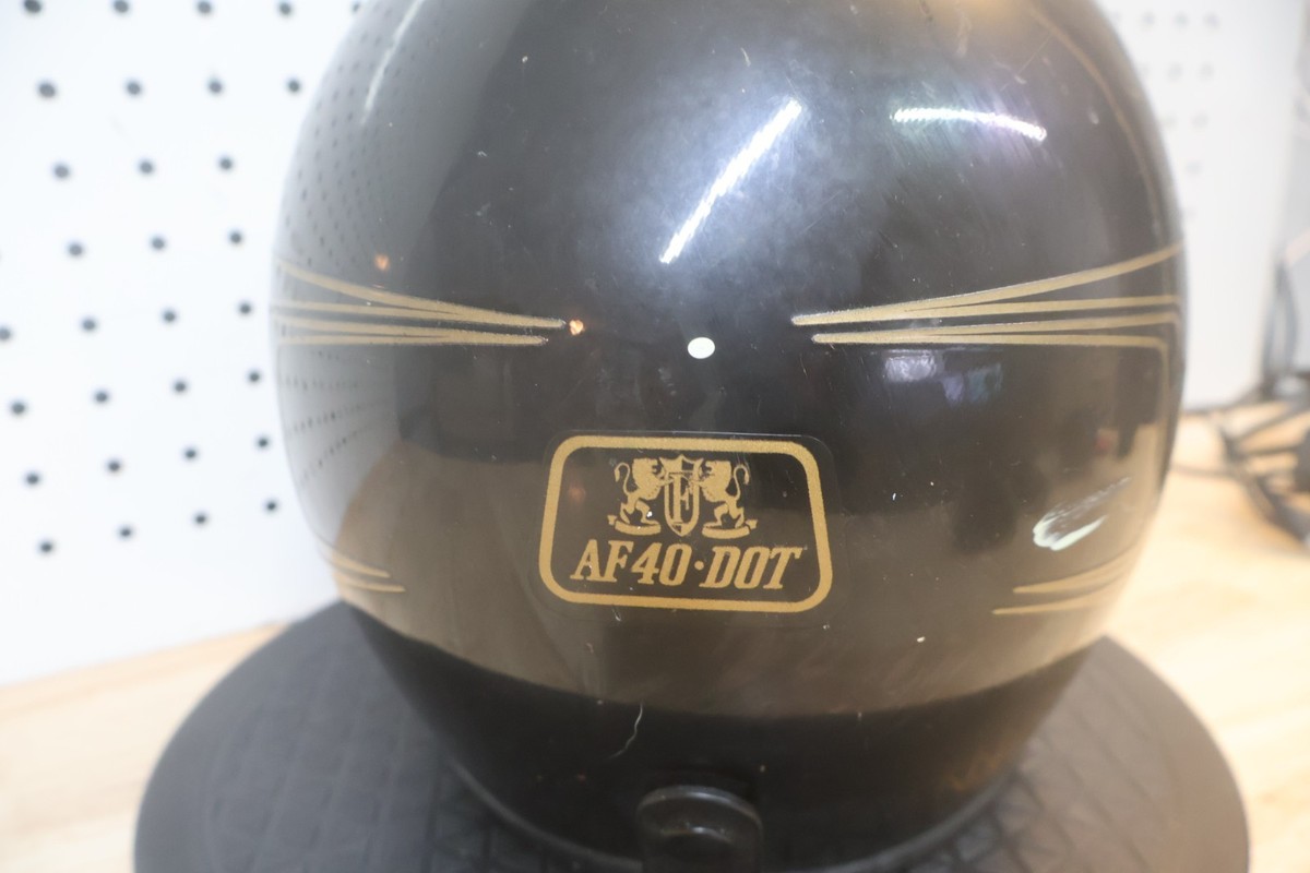 Vintage Arthur Fulmer AF40 Eagle Motorcycle Helmet - Black/Gold