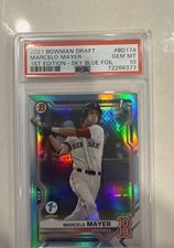 2021 Bowman Draft 1st Edition - Marcelo Mayer #BD-174 Sky Blue Foil (RC) PSA 10