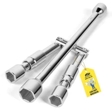 MIKKUPPA 4 Way Folding Lug Wrench Universal 14 Inch Tire Cross Collapsible Tire