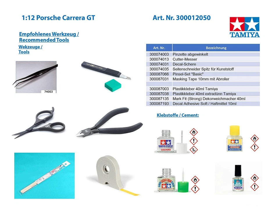 Tamiya 12050 1/12 Big Scale Series n. 50 Porsche Carrera GT modello in plastica - Immagine 3 di 4