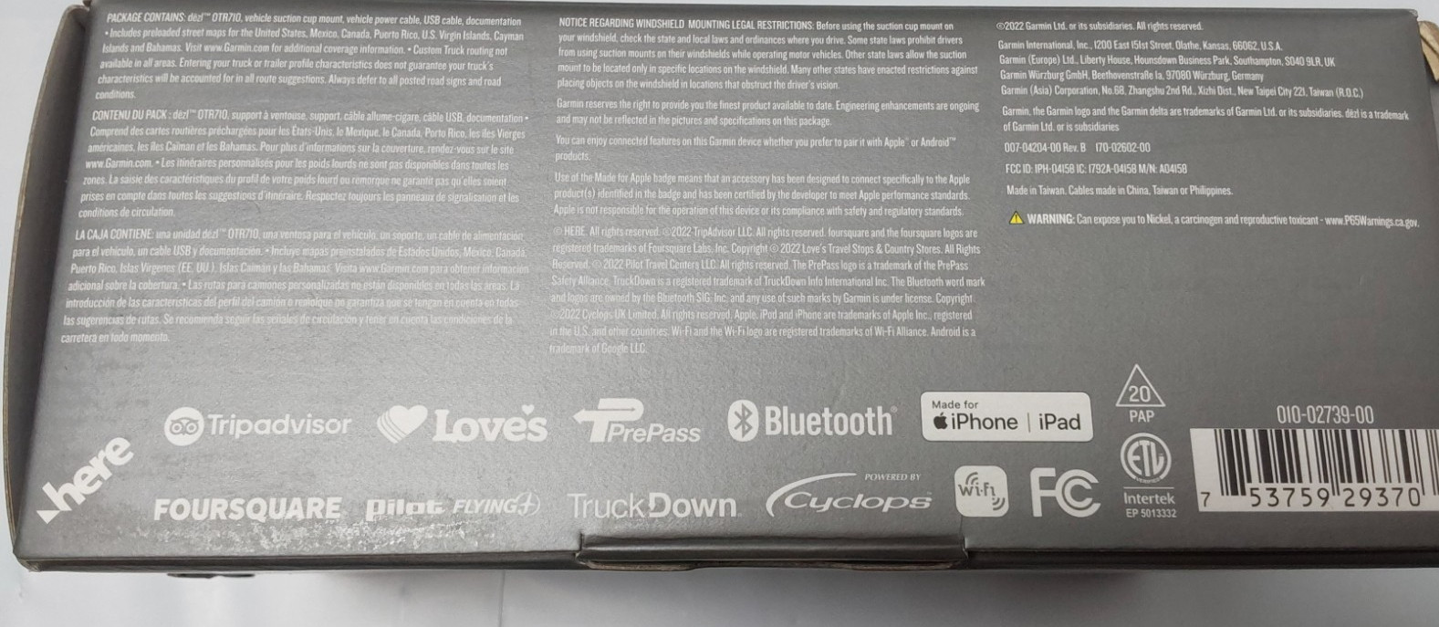 Garmin DEZL OTR710 7" GPS Truck Navigator - Brand New