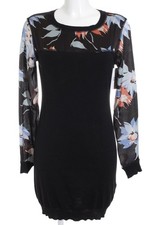 CLEMENTS RIBEIRO Longpullover Damen Pullover Gr. DE 38 schwarz-blau-lachs