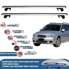 Roof Rack Cross Bars for Jaguar X-Type Estate 2001-2009 2 Pcs Silver