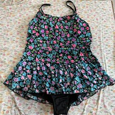 Vintage Pacific Connections Floral Skirted Swimsuit Barbiecore