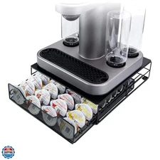 Metal Pod Holder for Bartesian, 36 Pods Capacity, Modern Design Storage Drawe...