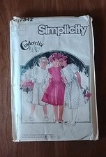 Simplicity Cinderella Pattern 7342 Girls Princess Dress Size 12 Uncut Vtg 1986
