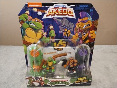 Akedo Teenage Mutant Ninja Turtles Michelangelo vs Bebop Mini Figure Set