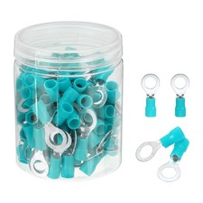100Pcs Insulated Ring Terminal RV5.5-8 12-10AWG Battery Connectors, Green