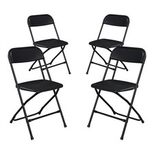 4pcs Injection Molding Classic Plastic Folding Chair Indoor Outdoor Event Party