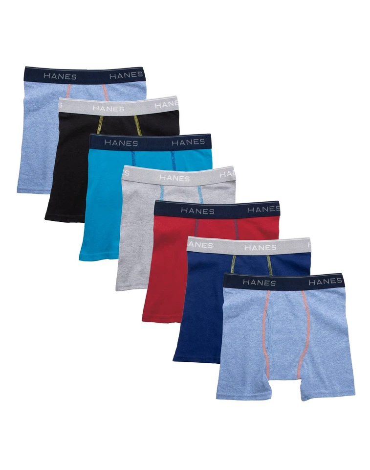 Hanes Boys Dyed Boxer Briefs 10-Pack Cool Comfort Flex Waistband Tagless S-XL - Image 3 of 4