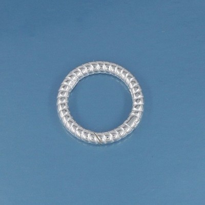Sterling Silver Donut Round Swirl / Rope Ring Link Clasp Connector 15mm #44086