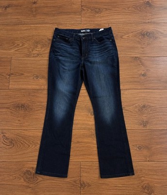 Lee Jeans Women's Size 16 Medium Wash Relaxed Straight Leg
