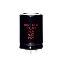 JJ Electronic 50+50uF/500V, dual electrolytic capacitor, solder lugs, ø35x
