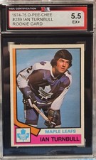 74-75 O-Pee-Chee Ian Turnbull Rookie KSA 5.5 🚨🚨🚨 Toronto Maple Leafs 