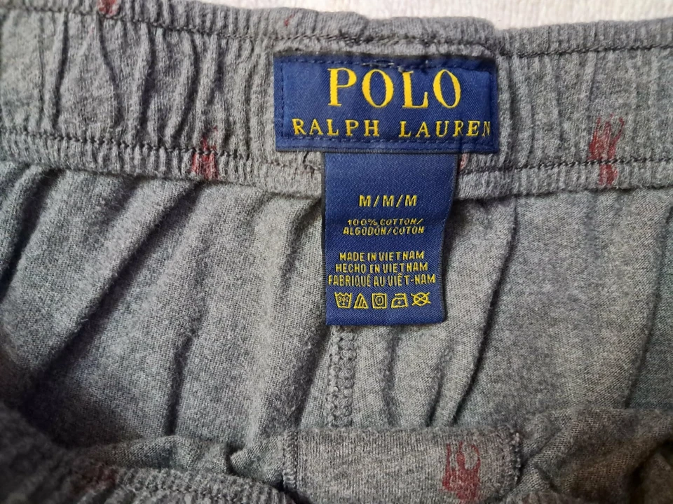 Pantalones de pijama Polo Ralph Lauren para hombre medianos Gris/rojo Foto 4 de 4