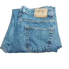 Levi Strauss Signature Jeans Mens 31x32 Blue Relaxed Low Loose Bootcut Fit Denim