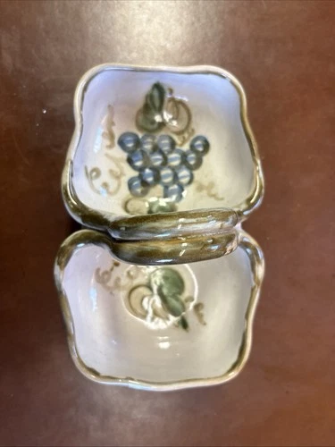 Vintage Louisville, Kentucky Stoneware Divided Serving Bowls With Handle