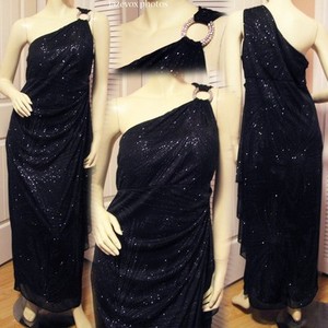 black glitter one shoulder dress