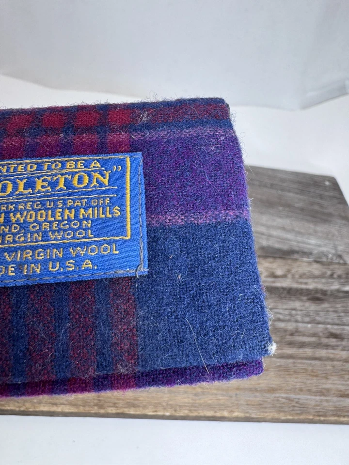 Vintage Pendleton Wool Tartan Plaid Wallet Blue 4”x 2.5” Plastic Inner Dividers - Image 2 of 4