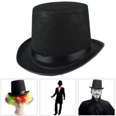 Adult Tall Stain Bell Top Hat Fancy Dress Costume Ringmaster Magician