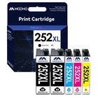 252XL Ink Cartridge for Epson 252 Ink work with WF-3620 WF-3640 WF-7110 (5 Pack)