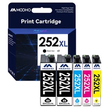 5PK 252XL Ink Cartridges Replacement for Epson work with WF-3620 WF-3640 WF-7110