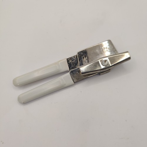 Vintage Swing-A-Way Swing Away Can Opener White Grips Manual Made In USA