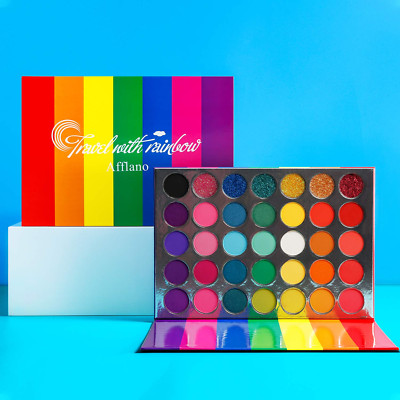 Bunte Glitzer- und Matte-Lidschatten: Afflano Eyeshadow Palette in Pink und Rot