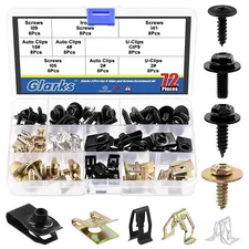 72Pcs U-Clips and Body Bolts Screws Assortment Kit 9 Sizes Auto Car Clips