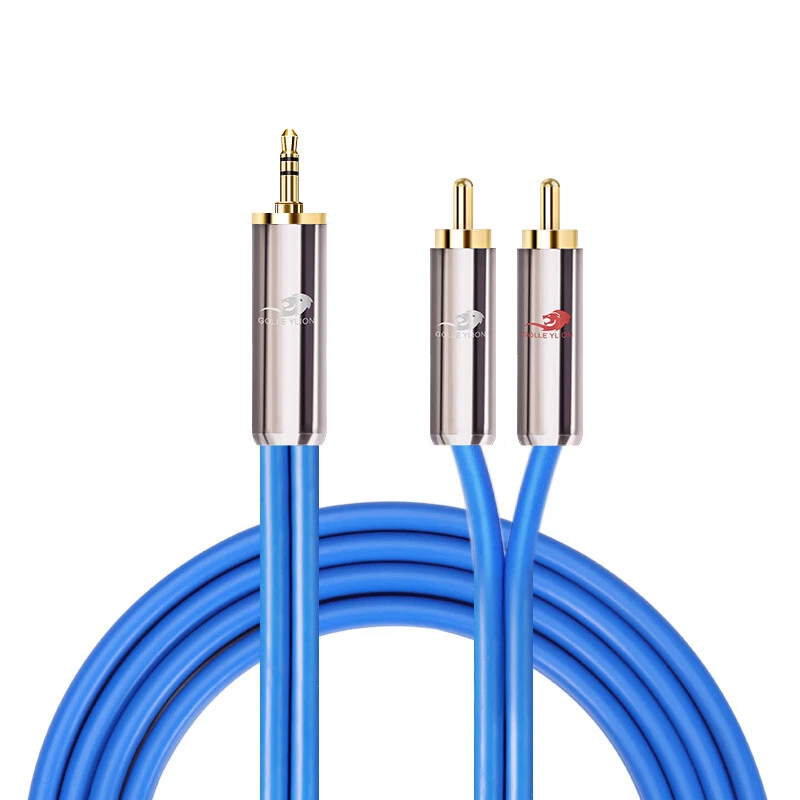 3.5mm Stereo Jack to Twin RCA Phono Plugs Audio Metal Cable Audio Cable 0.75-30M - Image 3 of 4