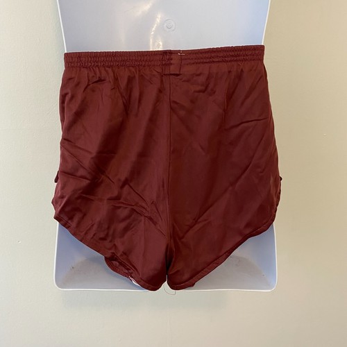 Vintage 70s 80s Nike High Cut Running Shorts Size Medium Burgundy Elastic Waist - Picture 7 of 9