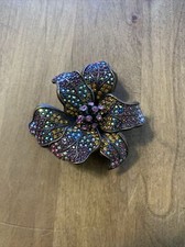 Joan Rivers Orchid Pave Crystal Rhinestone Brooch Purple Signed Limited Edition