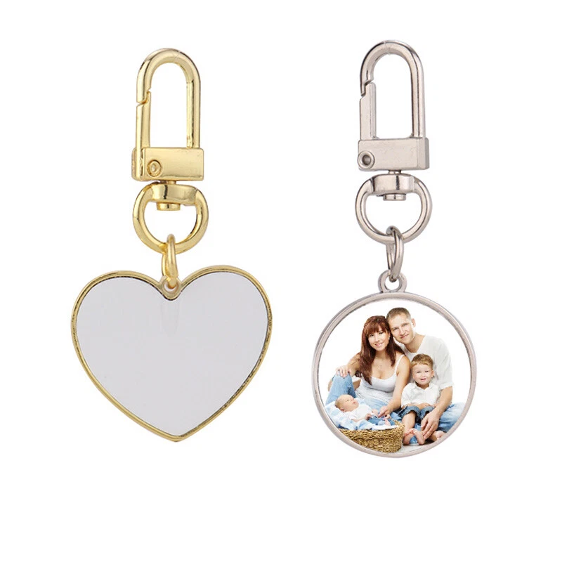 Sublimation Keychain Blanks, DIY XMAS Gift Metal Keychain with Key