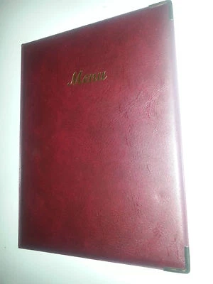 SPIRITUALGATEWAY QTY 18-A4 MENÜHÜLLE IN BURG LEDER OPTIK PVC-KLASSIKER + Schuld Ecken + 2Dobl Po