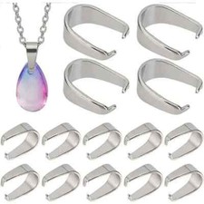 12.6MM Stainless Steel Pinch Bail Clasp Pendant Connector Jewellery Findings DIY