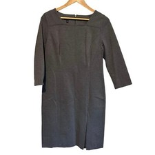 Talbots women’s 10 Gray Ponte Knee Length Dress Professional Flattering Timeless