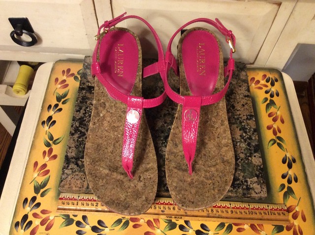 ralph lauren thong wedge sandals