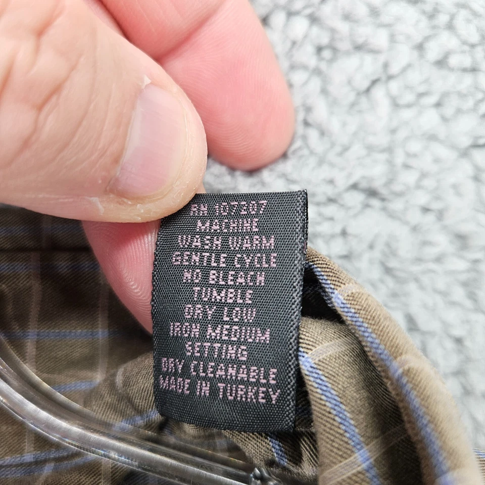 Camisa Roberto Villini Studio Manga Larga Botón Para Hombre Talla XL Marrón A Cuadros De Colección Foto 4 de 4