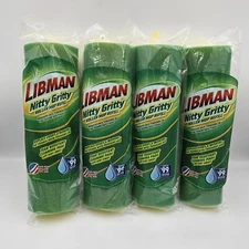 Lot of 4 Libman NITTY GRITTY 10 Inch Tear Resistant Sponge Roller Mop Refill New