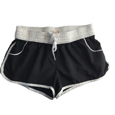 OP Ocean Pacific 100 Polyester Board Shorts Swim Shorts Black White Waistband M