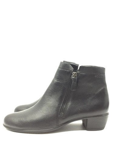 Ecco Touch Botas De Cuero Negro Para Mujeres T.38 US.7 UK.5 - Imagen 2 de 5