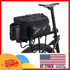 Compact 13L Bike Trunk Bag with Adjustable Straps & Side Pockets for Commuters