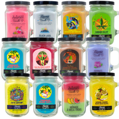 Beamer Candle Co 12 oz. Mason Jar Candle Glass Made In USA 90 Hours CHOOSE SCENT