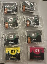 Lot 6 Blk  2 For Epson 127 Series Ink for use Workforce WF-3520 WF-3530 WF3540