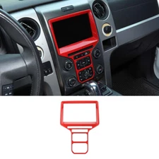 Center Dashboard Navigation Panel Frame Trim Sticker For Ford F150 2013 2014 Red