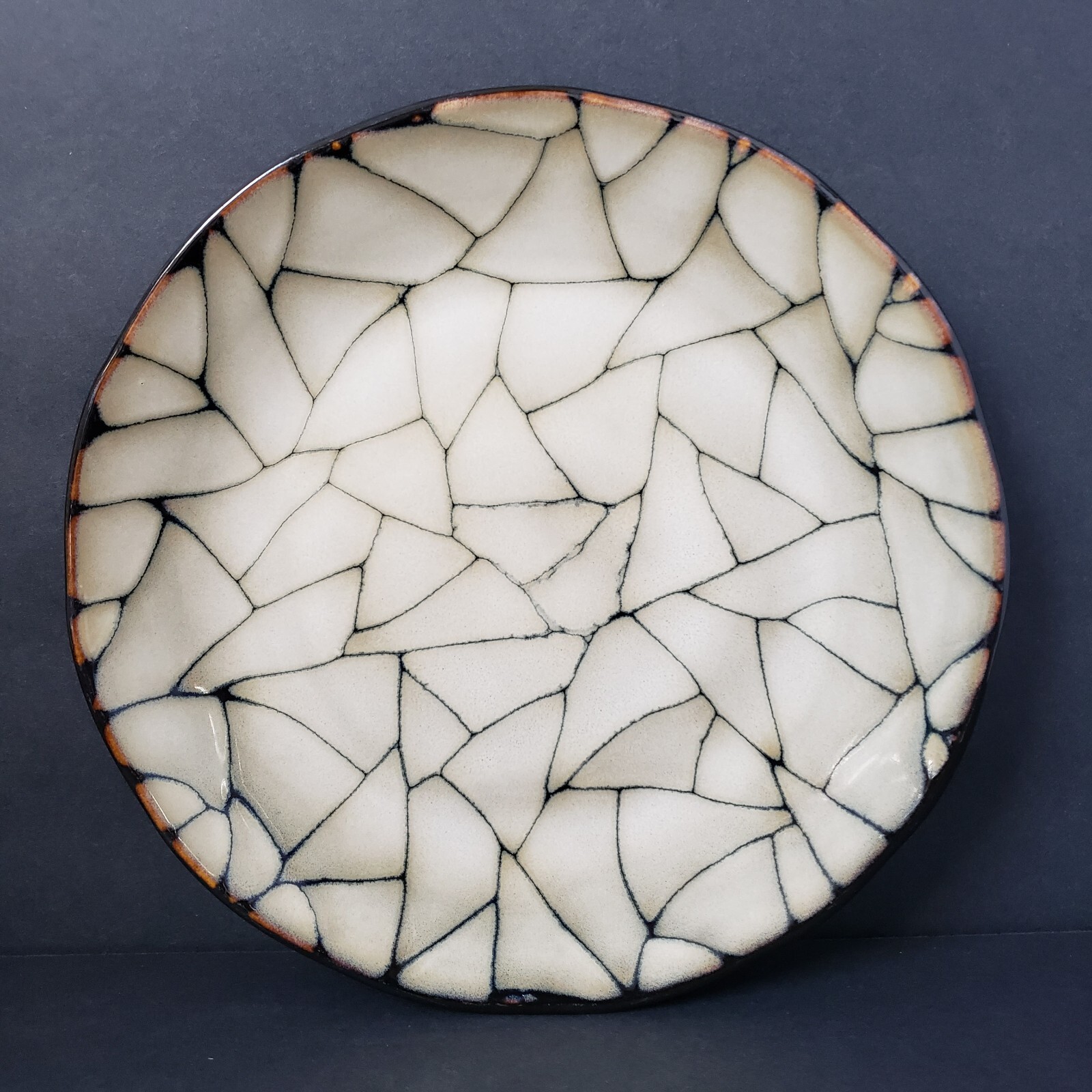 Gibson Elite Zambezi Dark Brown Cream 8.5" Round Salad Plates Set of 4