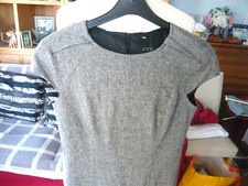ZARA DRESS Grey Textured Fabric, Cap Sleeve, EUR SIZE S-PRICE REDUCED